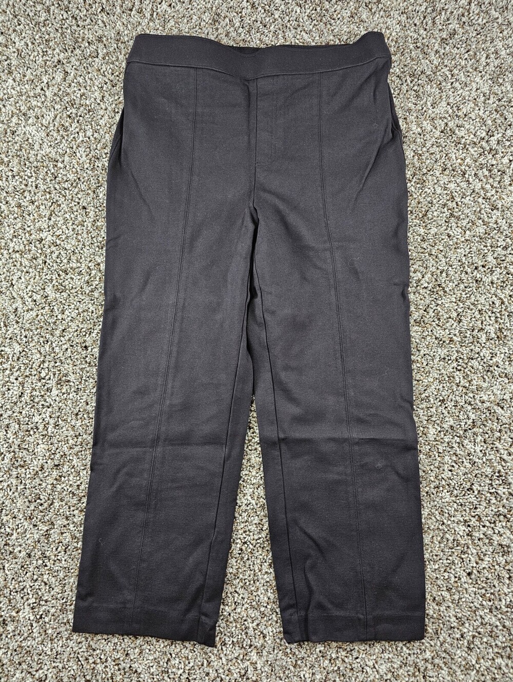Nine West Womens Sz L Pull On Straight Leg Dress Pants Solid Black